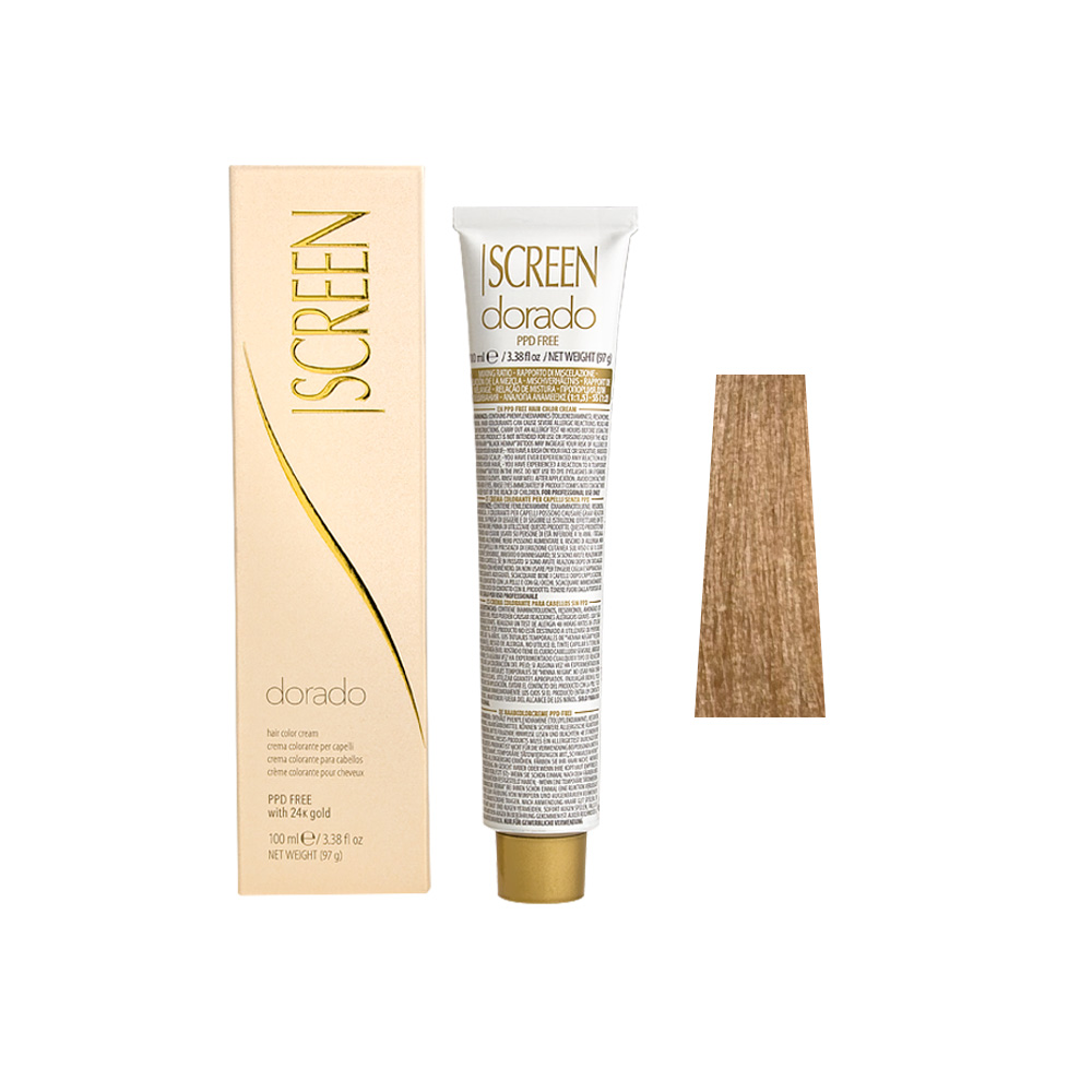 Крем-фарба для волосся перманентна з 24-каратним золотом SCREEN Dorado 9B (9.32) Beige Extra Light Вlonde, 100 ml - 1